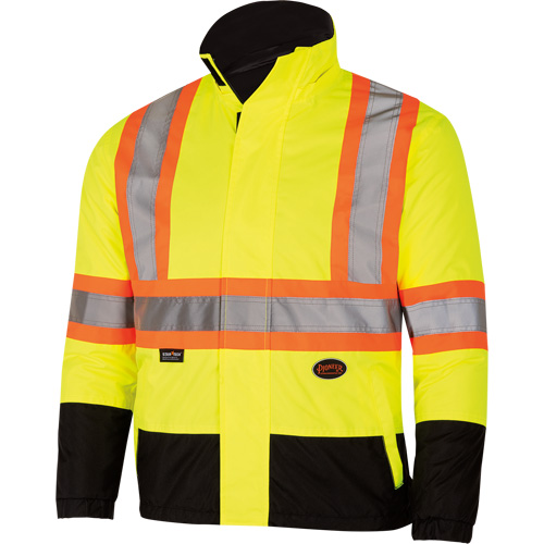 5771 Manteau de s&eacute;curit&eacute; imperm&eacute;able r&eacute;versible, Polyester/Polyur&eacute;thane, Jaune lime haute visibilit&eacute;, Petit FMT Sales Ltd