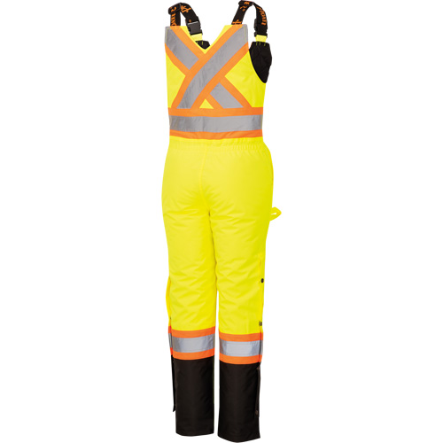 5041BBW Women's High-Visibility Waterproof Safety Overalls, Polyester, X-Small, Black/High Visibility Lime-Yellow FMT Sales Ltd
