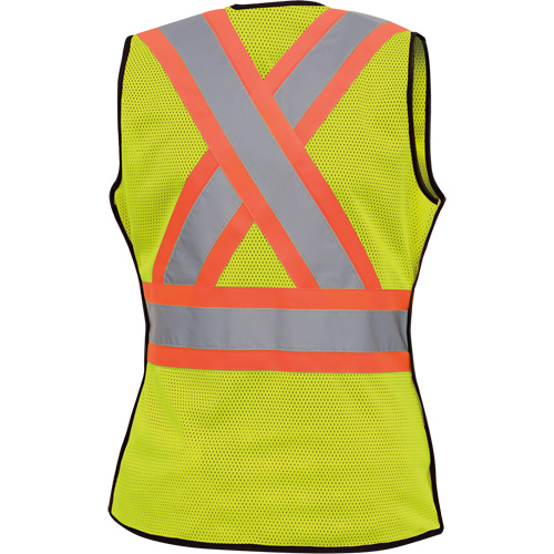 489 Women's High-Visibility Safety Tear-Away Vest, High Visibility Lime-Yellow, X-Small, Polyester FMT Sales Ltd