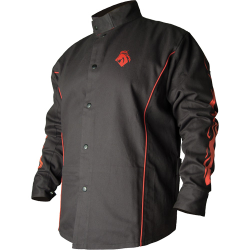Veste de soudage BSX ignifuge profil&eacute;, Coton, Grand, Noir FMT Sales Ltd