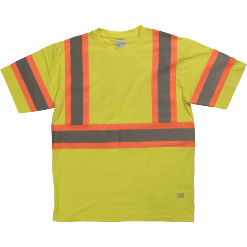 Short Sleeve Safety T-Shirt, Cotton, X-Small, High Visibility Lime-Yellow FMT Sales Ltd