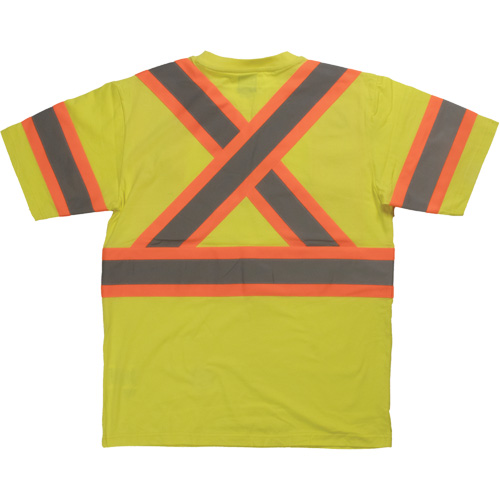 Short Sleeve Safety T-Shirt, Cotton, X-Small, High Visibility Lime-Yellow FMT Sales Ltd