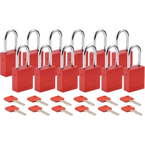 Cadenas de verrouillage Velocity, Rouge, Cl&eacute;s identiques, Aluminium, Largeur de 1-1/2" FMT Sales Ltd