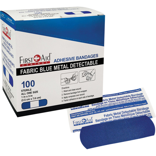 Bandages, Rectangulaire/carr&eacute;e, 3", Tissu d&eacute;tectable, St&eacute;rile FMT Sales Ltd