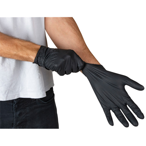 Emballages de gants jetables pour machine distributrice, Petit, Nitrile, 5 mils, Sans poudre, Noir, Classe 2 FMT Sales Ltd