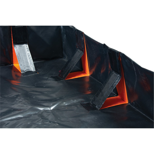 IBX Wall Pop-Up Berm, 2244 US gal. Capacity, 12' W x 25' L x 12" H, Snap-Up Bracket FMT Sales Ltd