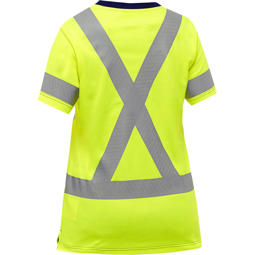 Chemise &agrave; manches courtes et X au dos Bisley pour femmes, Poly-coton, Petit, Jaune lime haute visibilit&eacute; FMT Sales Ltd