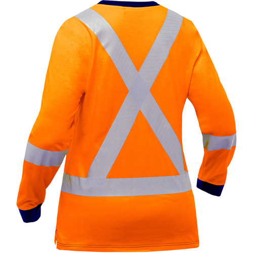 Chemise &agrave; manches longues et X au dos Bisley pour femmes, Poly-coton, Petit, Orange haute visibilit&eacute; FMT Sales Ltd