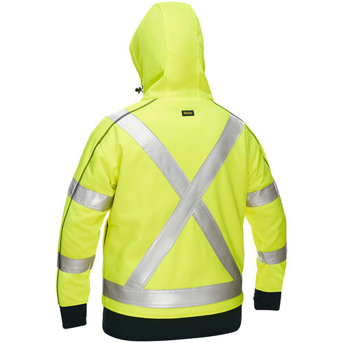 Bisley&reg; X-Back Women's Contoured Full Zip Hooded Sweatshirt with Sherpa Lining, Small, High Visibility Lime-Yellow FMT Sales Ltd