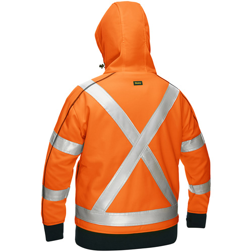 Bisley&reg; X-Back Women's Contoured Full Zip Hooded Sweatshirt with Sherpa Lining, Medium, High Visibility Orange FMT Sales Ltd