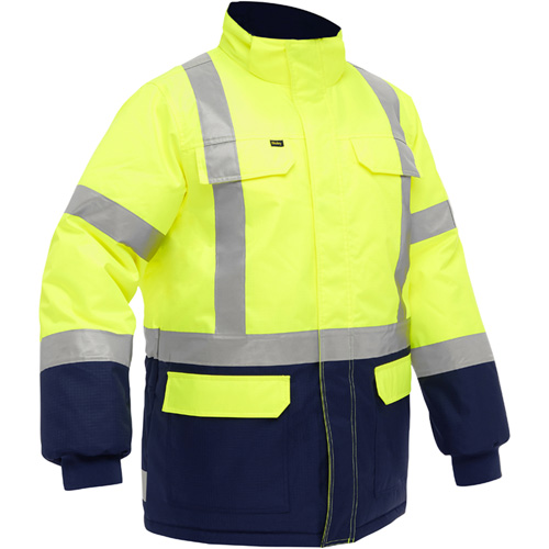 Bisley&reg; X-Back Extreme Cold Jacket with Navy Bottom, Polyester, High Visibility Lime-Yellow, X-Large FMT Sales Ltd