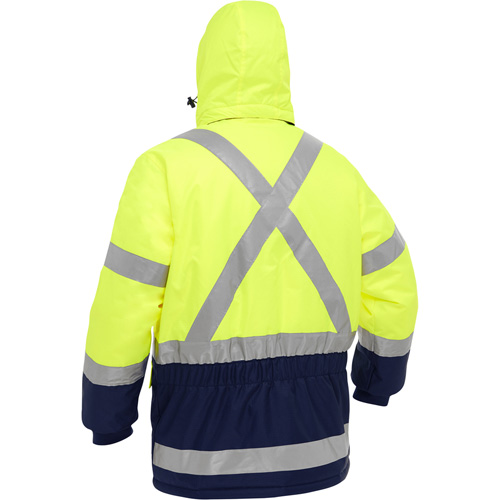 Bisley&reg; X-Back Extreme Cold Jacket with Navy Bottom, Polyester, High Visibility Lime-Yellow, X-Large FMT Sales Ltd