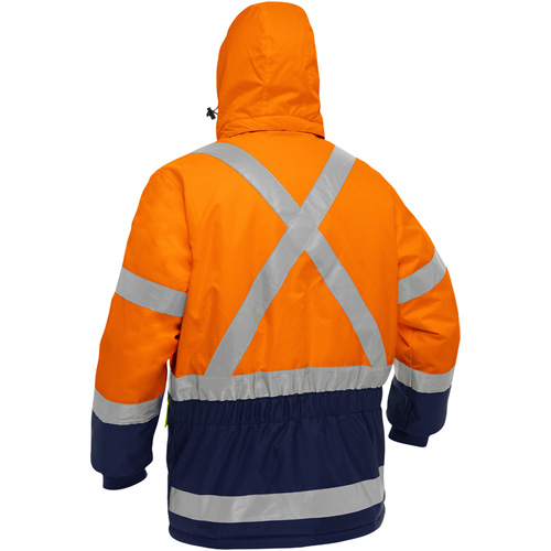 Bisley&reg; X-Back Extreme Cold Jacket with Navy Bottom, Polyester, High Visibility Orange, 2X-Large FMT Sales Ltd