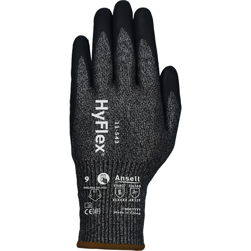 Gants r&eacute;sistants &agrave; la coupe HYFLEX 11-543, Taille 6, Calibre 13, Rev&ecirc;tement Nitrile, Enveloppe en Nylon/Acier inoxydable/PEHP/Spandex, ASTM ANSI niveau A7/EN 388 niveau F FMT Sales Ltd
