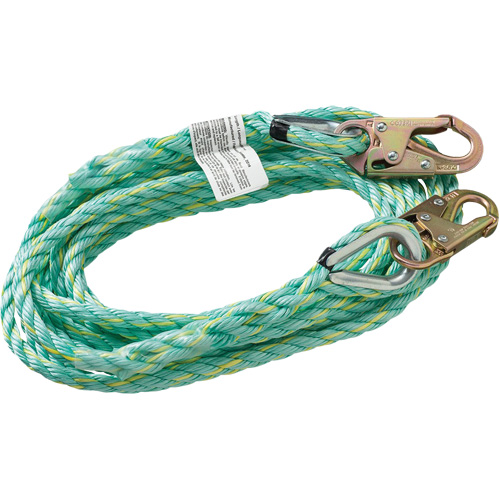 VL-1122-100 Cordage de s&eacute;curit&eacute; vertical avec crochet mousqueton d'ancrage, Copolym&egrave;re FMT Sales Ltd