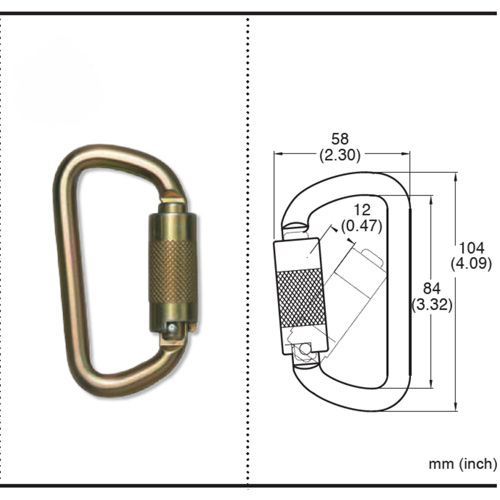 CP-03015-2 Zinc Plated Carabiner with 3/4" Gate Opening, Steel FMT Sales Ltd
