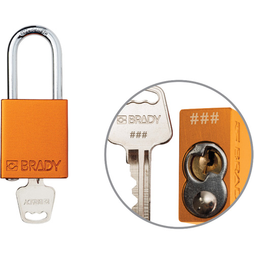 Cadenas de verrouillage de s&eacute;curit&eacute; Velocity Plus, Orange, Cl&eacute;s identiques, Aluminium, Largeur de 1-1/2" FMT Sales Ltd