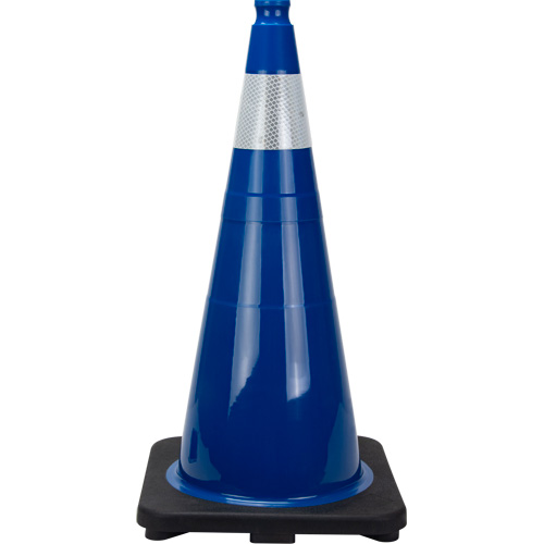 Premium Traffic Cone, 28", Blue, 4" Reflective Collar(s) FMT Sales Ltd