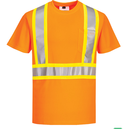 T-shirt de s&eacute;curit&eacute; &agrave; bandes contrastantes, Polyester, Petit, Orange haute visibilit&eacute; FMT Sales Ltd