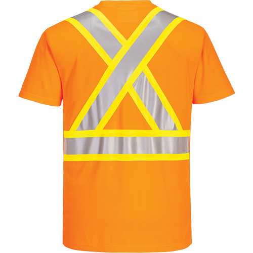 T-shirt de s&eacute;curit&eacute; &agrave; bandes contrastantes, Polyester, Petit, Orange haute visibilit&eacute; FMT Sales Ltd