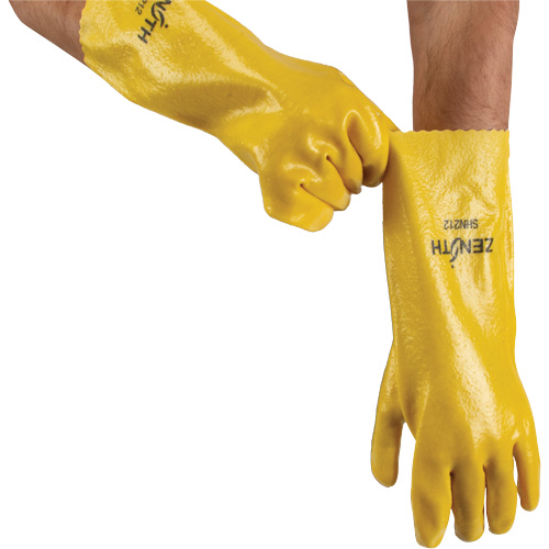 Rough-Finish Chemical-Resistant Gloves, Size 9, 14" L, PVC, Interlock Inner Lining, 47-mil FMT Sales Ltd