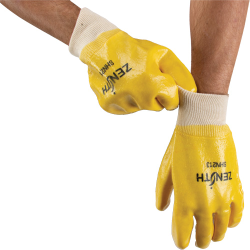 Rough-Finish Chemical-Resistant Gloves, Size 9, 10" L, PVC, Interlock Inner Lining, 47-mil FMT Sales Ltd