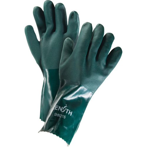 Gants verts &agrave; double enduit, 14" lo, PVC, Doublure en Jersey de coton, 70 mils FMT Sales Ltd