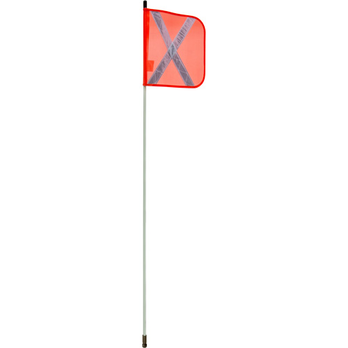 Heavy-Duty Safety Whip, Threaded Mount, 5' High, Orange with Reflective X FMT Sales Ltd