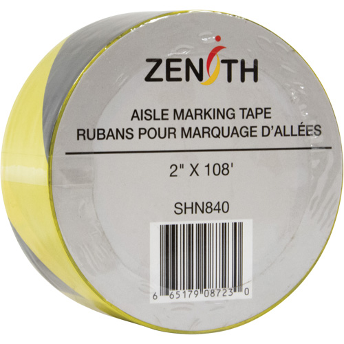Ruban pour marquage d'all&eacute;es, 2" x 108', PVC, Noir et jaune FMT Sales Ltd
