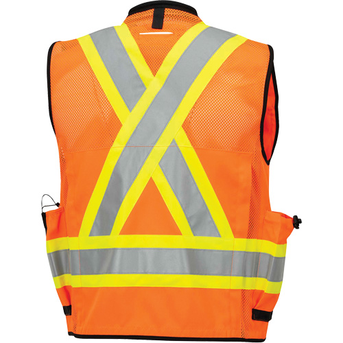 6680 Veste d'arpenteur antimicrobienne haute visibilit&eacute; avec dos en maille, Orange haute visibilit&eacute;, Petit, Polyester FMT Sales Ltd