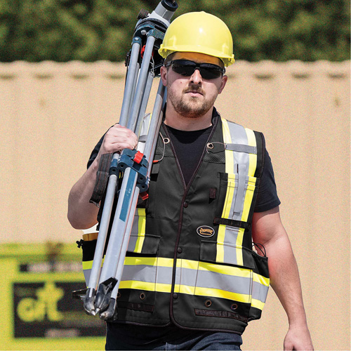 6679 High-Visibility Antimicrobial Mesh-Back Surveyor Vest, Black, Small, Polyester FMT Sales Ltd