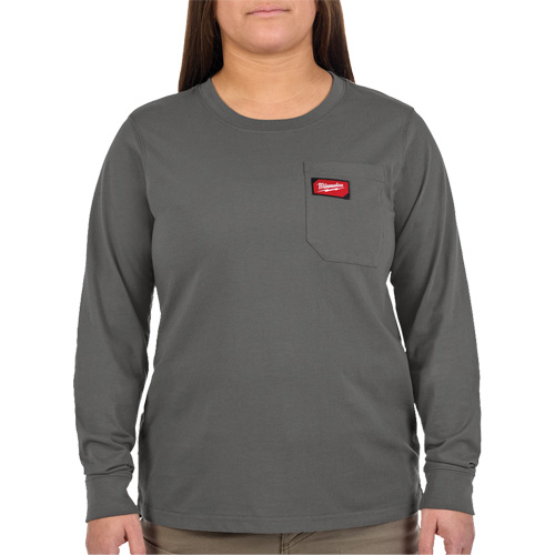 GRIDIRON Long Sleeve Pocket T-Shirt, Women's, X-Small, Grey FMT Sales Ltd