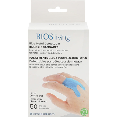 Bandages bleus, Jointures, 3", Tissu d&eacute;tectable, St&eacute;rile FMT Sales Ltd