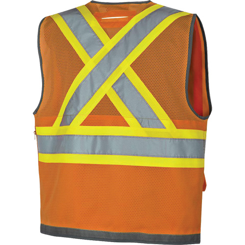 Pioneer Mesh Back Zip Front Surveyor Safety Vest, High Visibility Orange, Small, Polyester FMT Sales Ltd