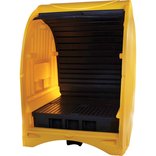 4-Drum Hard Cover Spill Pallet, 68.11" L x 61.61" W x 83.07" H, 1433 lbs. Load Capacity FMT Sales Ltd