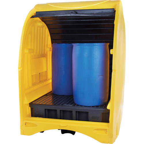 4-Drum Hard Cover Spill Pallet, 68.11" L x 61.61" W x 83.07" H, 1433 lbs. Load Capacity FMT Sales Ltd