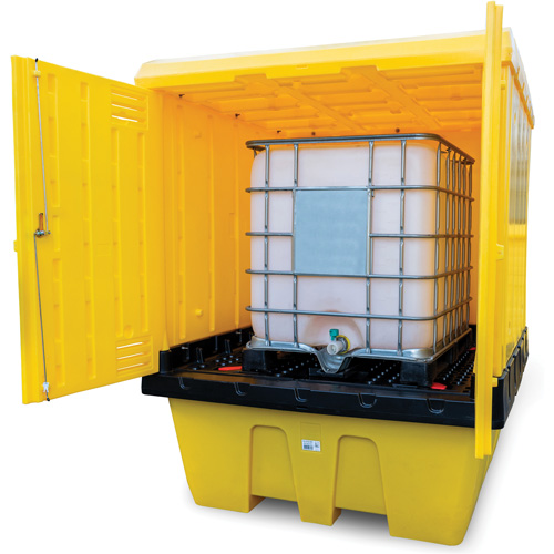 Hard Cover IBC Spill Pallet, 70" L x 70" W x 90" H, 1135 lbs. Load Capacity FMT Sales Ltd