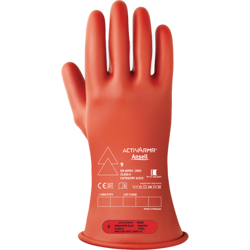 ActivArmr&reg; RIG R011RUL Ultra-Lightweight Electrical Insulated Gloves, ASTM Class 0, Size 8, 11" L FMT Sales Ltd