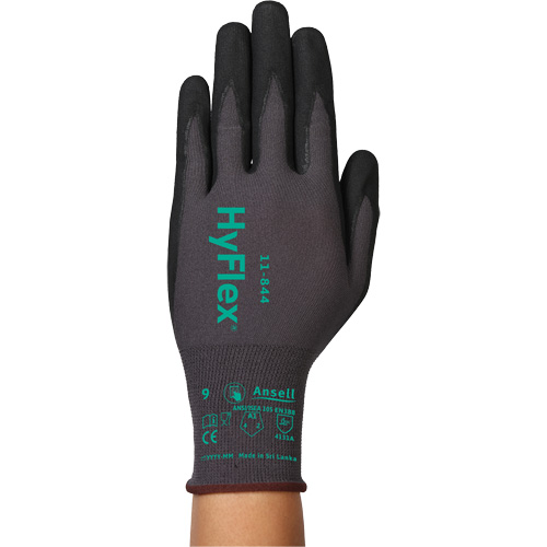 Gants Hyflex 11-844, Taille 5/2T-petit, Calibre 15, Rev&ecirc;tement Mousse de nitrile, Enveloppe en Nylon/Spandex, ASTM ANSI niveau A1/EN 388 niveau 1/EN 388 niveau A FMT Sales Ltd