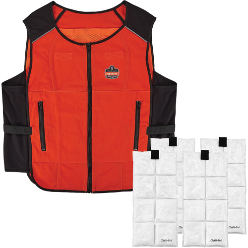 Chill-Its 6260 Lightweight Phase Change Cooling Vest with Rechargeable Packs, Small/Medium, Orange FMT Sales Ltd