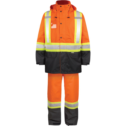 High-Visibility 150-Deniers Rain Suit, Polyester, 3X-Large, High Visibility Orange FMT Sales Ltd
