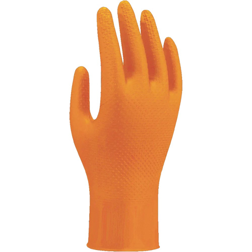 Gants jetables haute visibilit&eacute; 709HVO, 9/Grand, Nitrile, 8 mils, Sans poudre, Orange FMT Sales Ltd