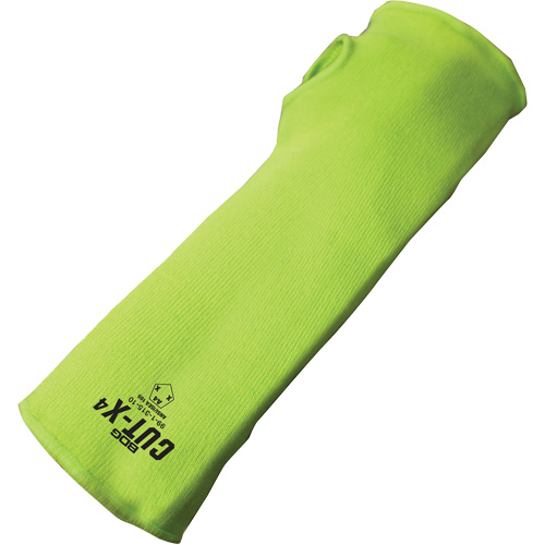 Cut-X&reg; Cut-Resistant Sleeve with Thumb Hole, Fibreglass/Polyethylene, 20", ASTM ANSI Level A4, High Visibility Lime FMT Sales Ltd