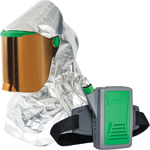 Respirateur &agrave; chaleur radiante Z-Link avec souffleur & montage &agrave; la ceinture, Respirateur &agrave; masque/Capuchon & visi&egrave;re, Pile Lithium-ion FMT Sales Ltd