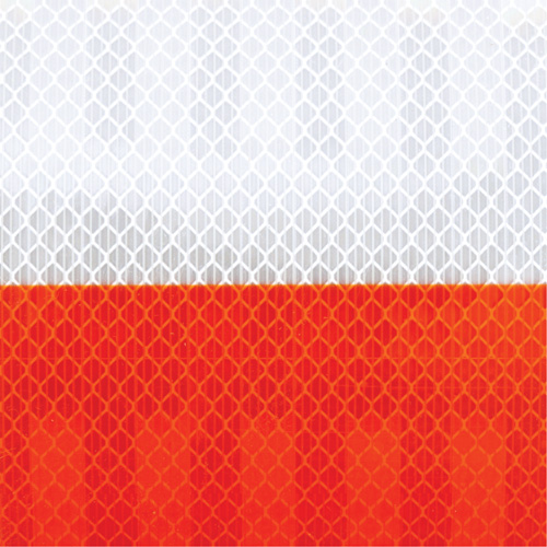 High Intensity Grade Flexible Work Zone Sheeting 382VHIP, 5" W x 150' L, Orange and White FMT Sales Ltd