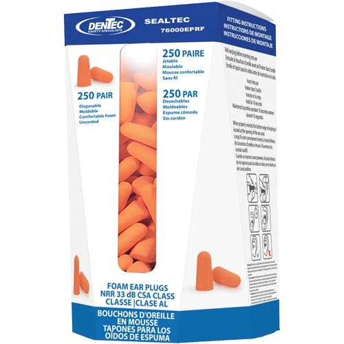 Recharge de bouchons d'oreilles jetables SEALTEC33, Vrac - Contenant FMT Sales Ltd