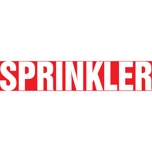 Marqueur de tuyau "Sprinkler", Autocollant, 1-1/2" h x 8" la, Blanc/rouge FMT Sales Ltd