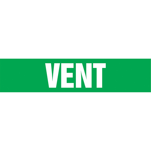 Marqueurs de tuyau "Vent", Autocollant, 2-1/2" h x 12" la, Blanc/vert FMT Sales Ltd