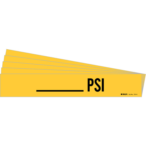 Marqueur de tuyau PSI, Autocollant, 2-1/4" h x 14" la, Noir sur jaune FMT Sales Ltd