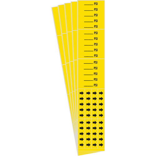 Marqueurs de tuyau PSI, Autocollant, 2-1/4" h x 2-3/4" la, Noir sur jaune FMT Sales Ltd